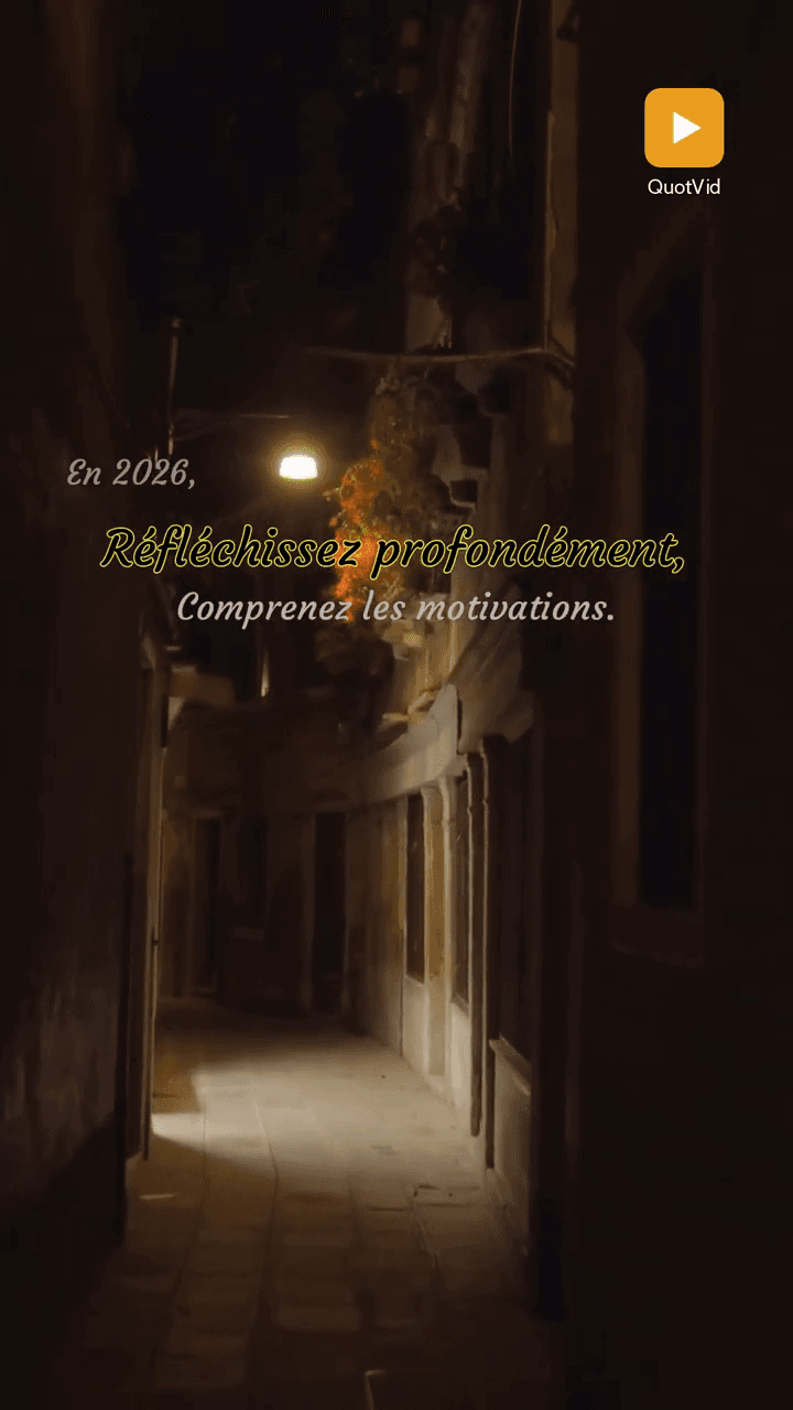 French quote video still generated by QuotVid over a night alley background
