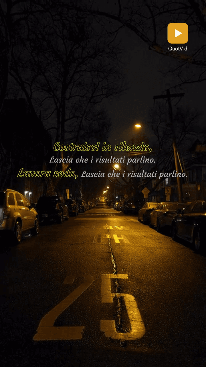 Night-street quote video still showing a consistent branded style